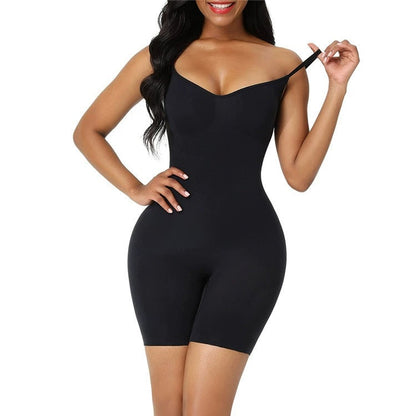 Caraco gainant taille de guêpe pour tous les jours, ouverture à l'entrejambe, gaine short sans enroulement - Body femme sculptant, contrôle ultime du ventre et effet push-up.
