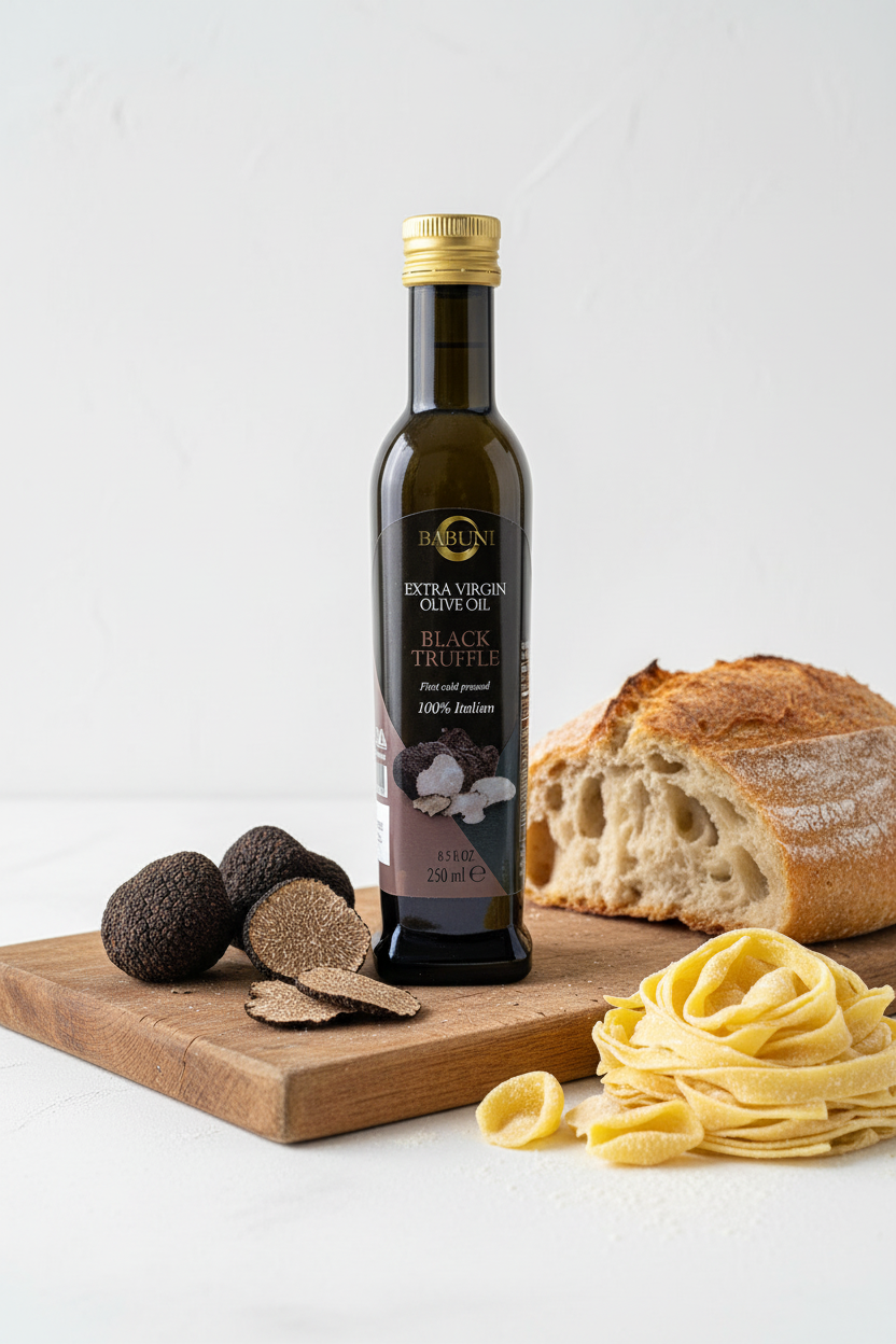 Huile de Truffe Noire 250 ml - Première Pression à Froid, Sans OGM