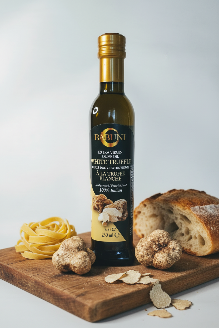 Huile de Truffe Blanche 250 ml - Première pression à froid, Sans OGM,