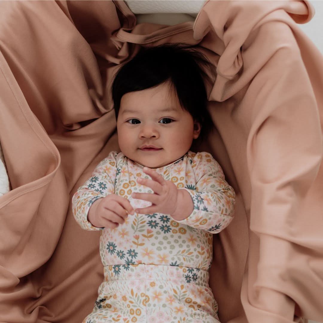 Baby Long-Sleeve Bamboo Bodysuit | Eucalyptus Gingham