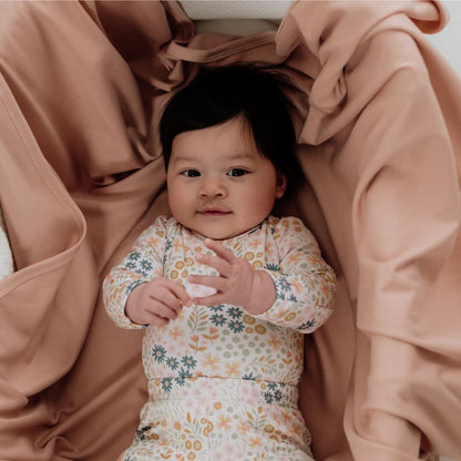 Baby Long-Sleeve Bamboo Bodysuit | Ditsy Snails