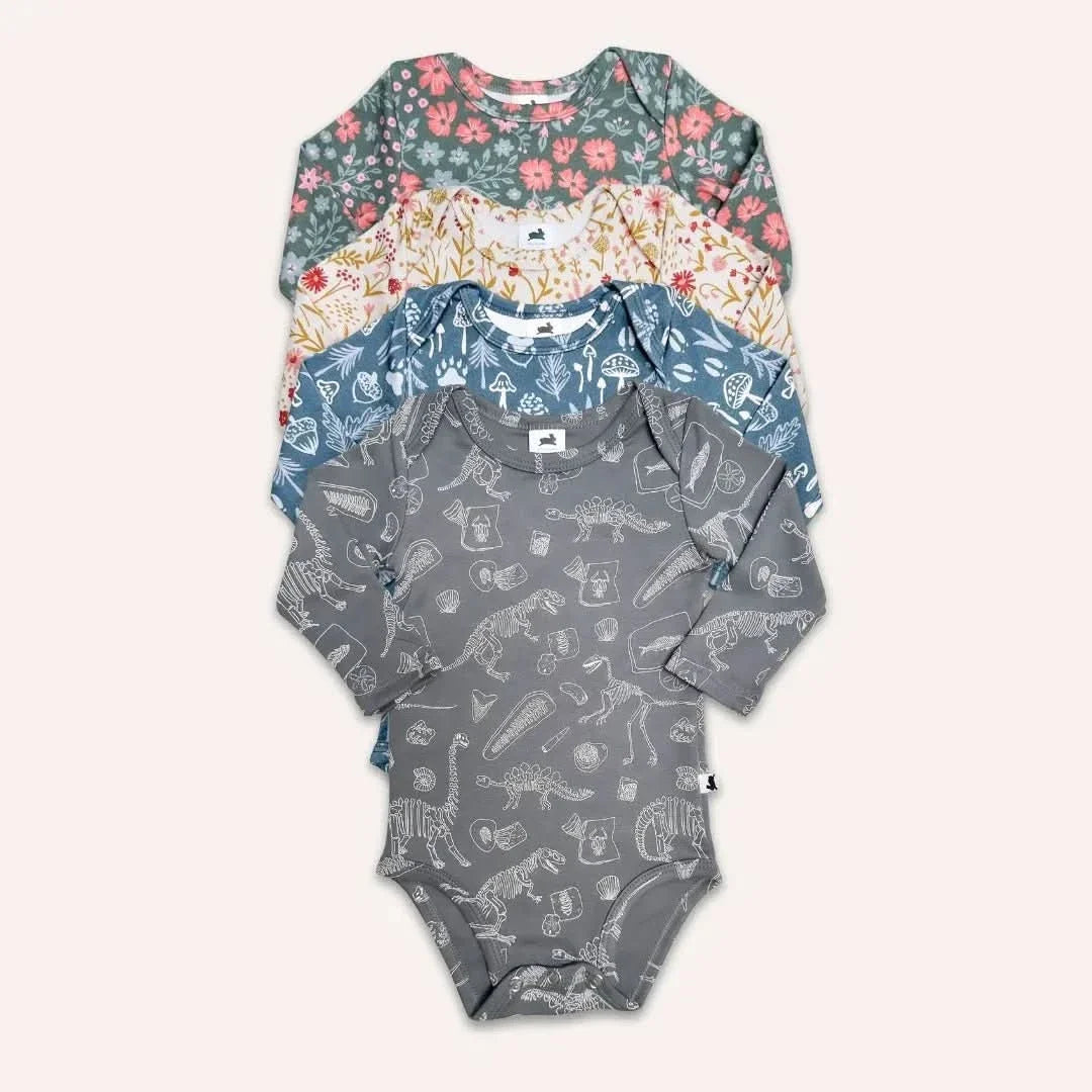 Baby Long-Sleeve Bamboo Bodysuit | Eucalyptus Gingham