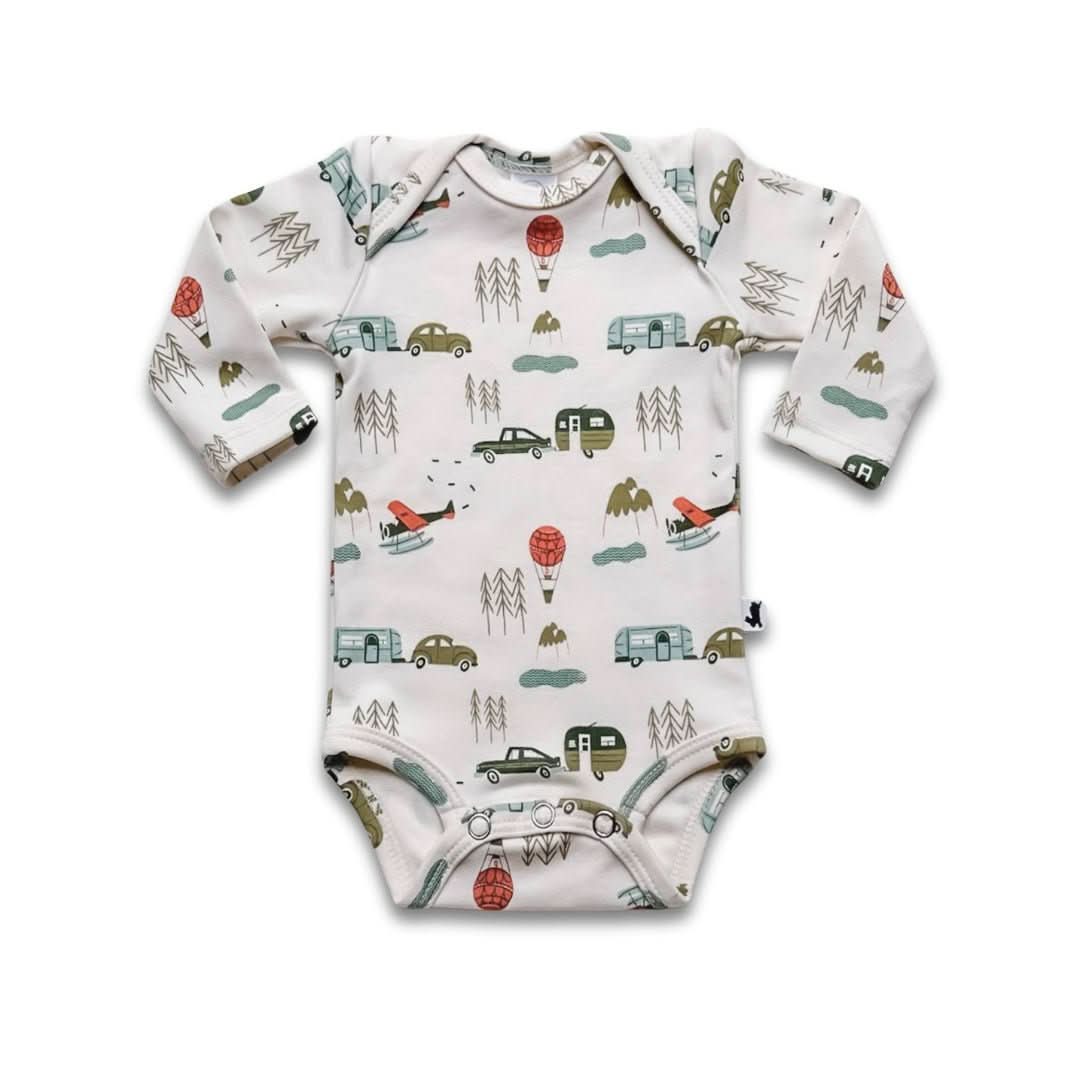 Baby Long-Sleeve Bamboo Bodysuit | Eucalyptus Gingham