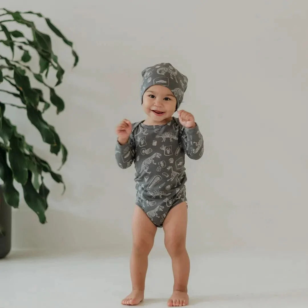 Baby Long-Sleeve Bamboo Bodysuit | Berry Stripe