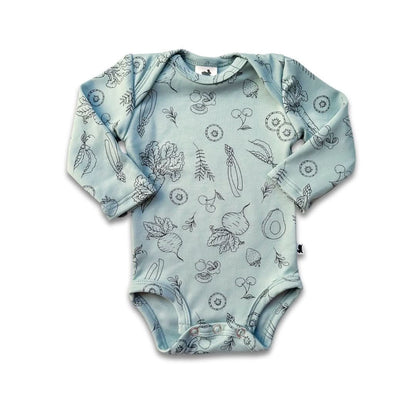 Baby Long-Sleeve Bamboo Bodysuit | Eucalyptus Gingham