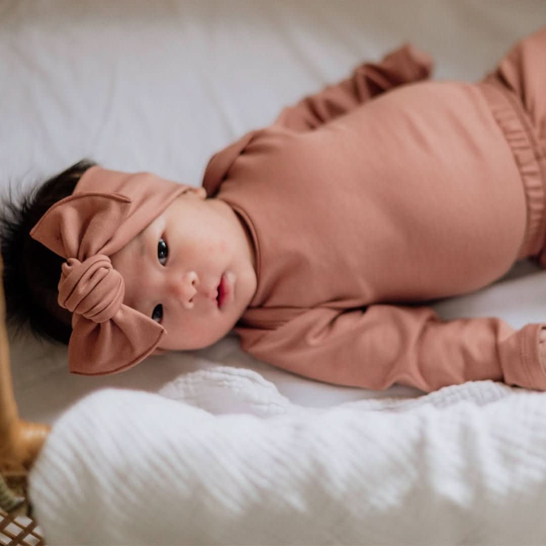 Baby Long-Sleeve Bamboo Bodysuit | Burnt Brick