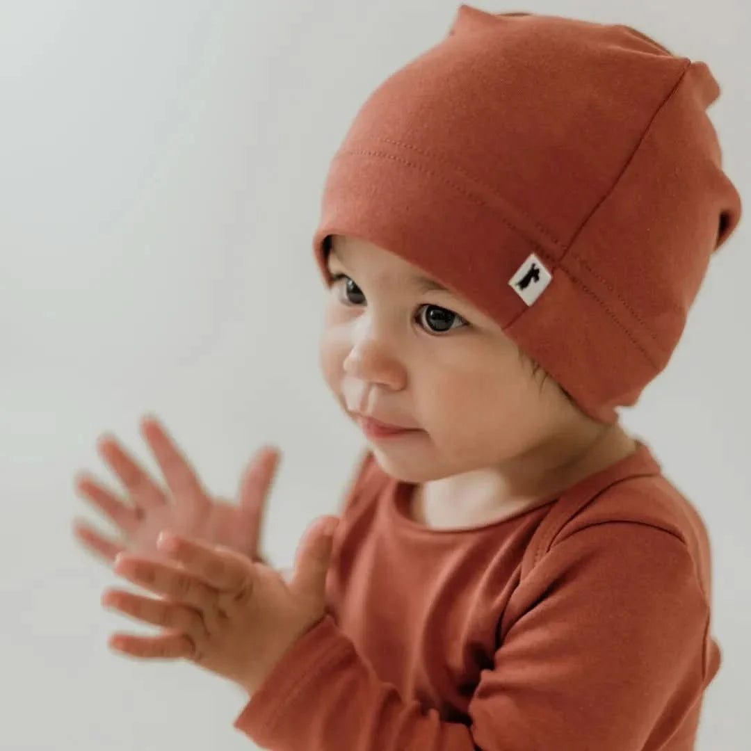 Baby Long-Sleeve Bamboo Bodysuit | Burnt Brick