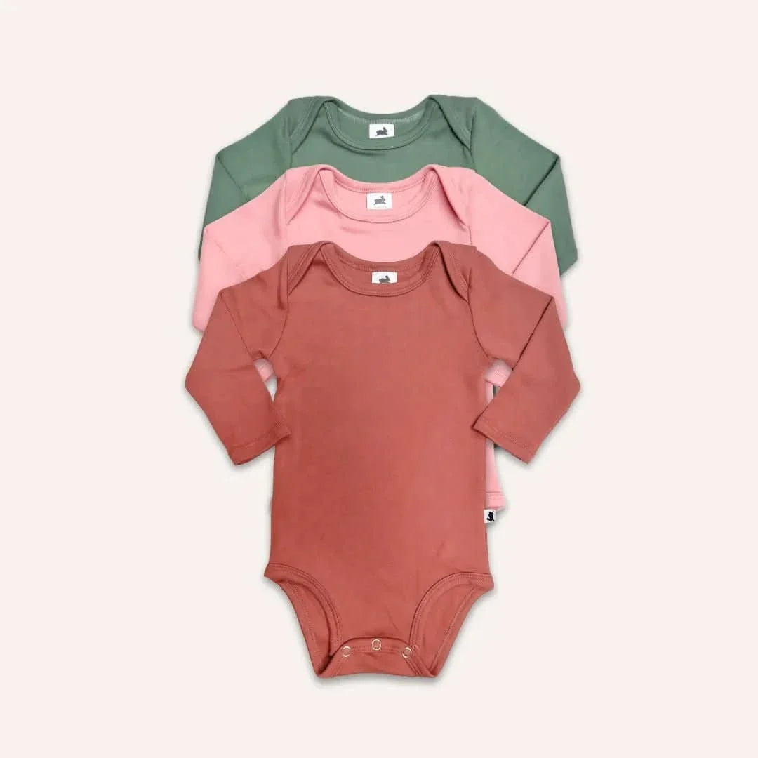 Baby Long-Sleeve Bamboo Bodysuit | Rose