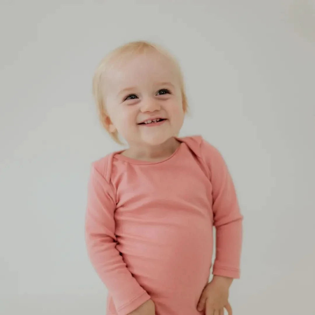 Baby Long-Sleeve Bamboo Bodysuit | Burnt Brick
