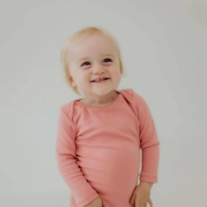 Baby Long-Sleeve Bamboo Bodysuit | Burnt Brick