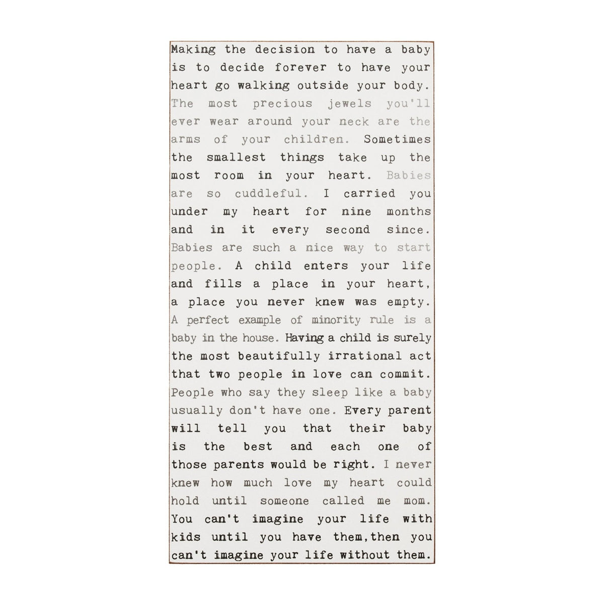 Typewriter Sign - Baby