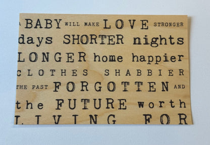 Wood Postcard - Baby
