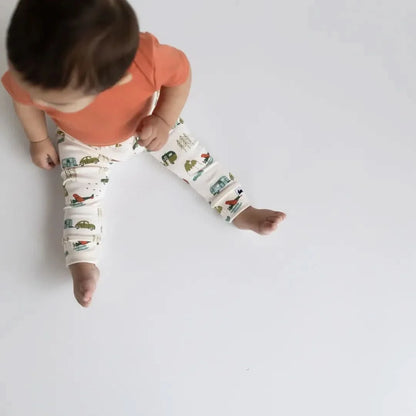 Baby Bamboo Leggings | Berry Stripe
