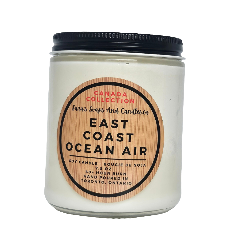Bougie de soja parfumée « Air marin de la côte est » – 8 oz