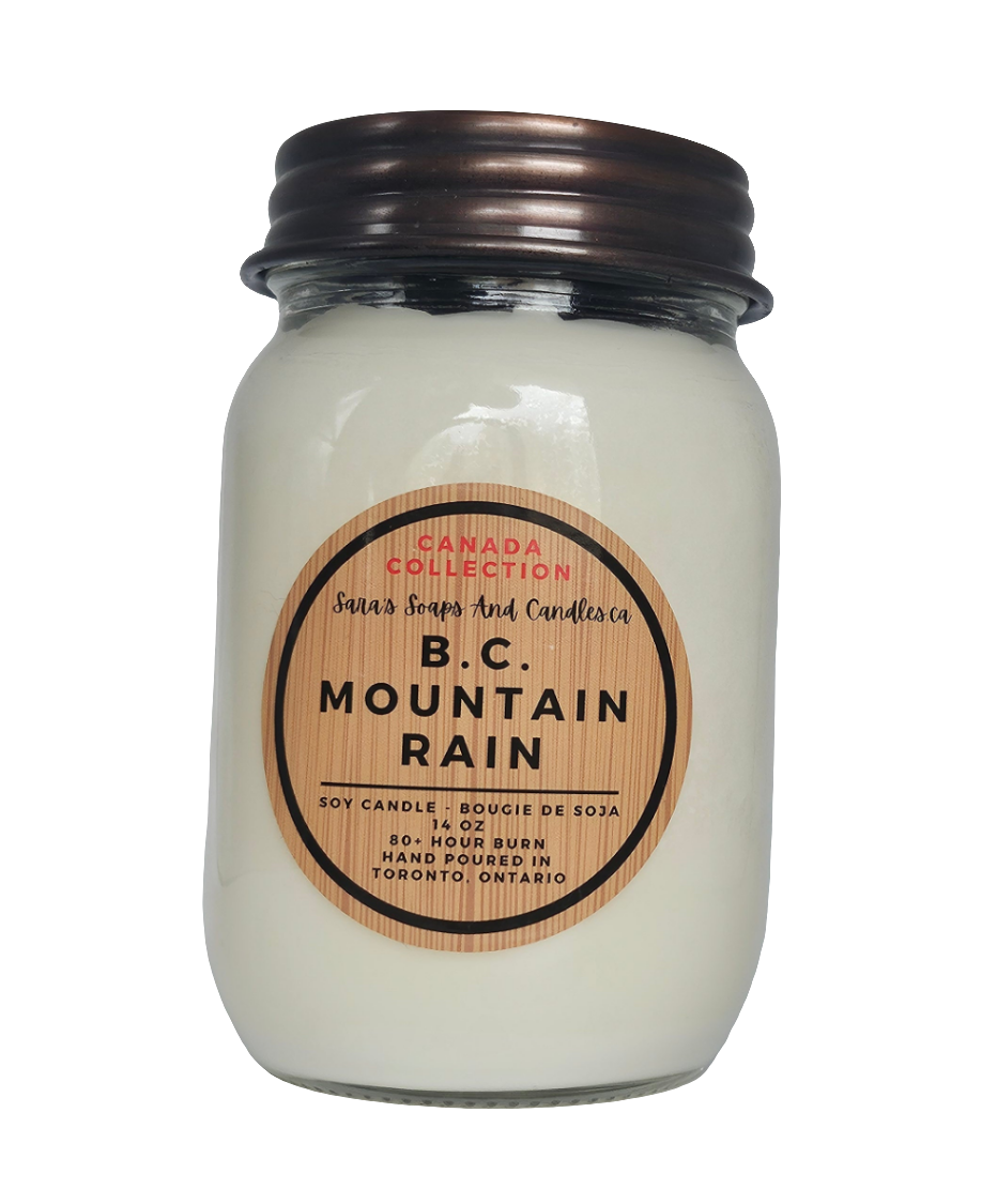 Bougie de soja Pluie de montagne C.-B. - 14oz