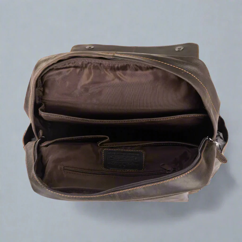 Sac à dos vintage en cuir Greenwood pour ordinateur portable
