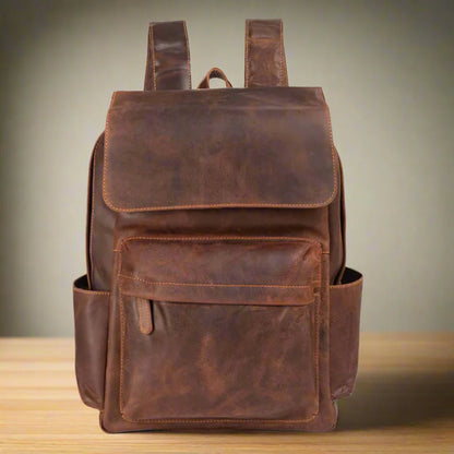 Sac à dos vintage en cuir Greenwood pour ordinateur portable