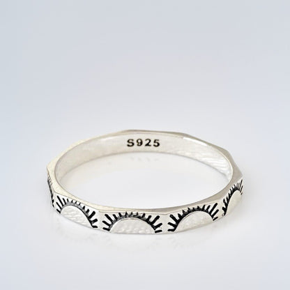 SUNNY | Sterling silver multi-faceted ring