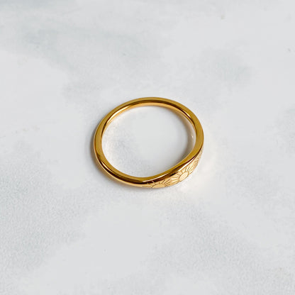 Bague soleil dorée en acier inoxydable plaqué or 18K | ASTRAÉA