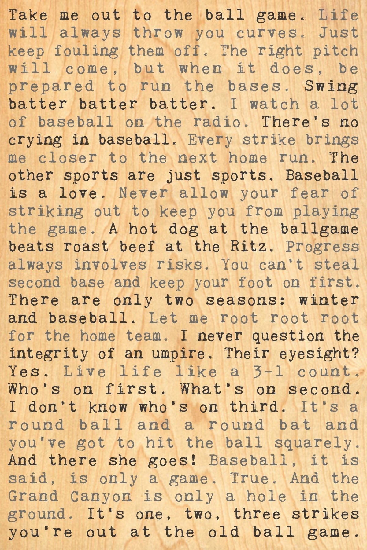 Wood Postcard - Ball Game