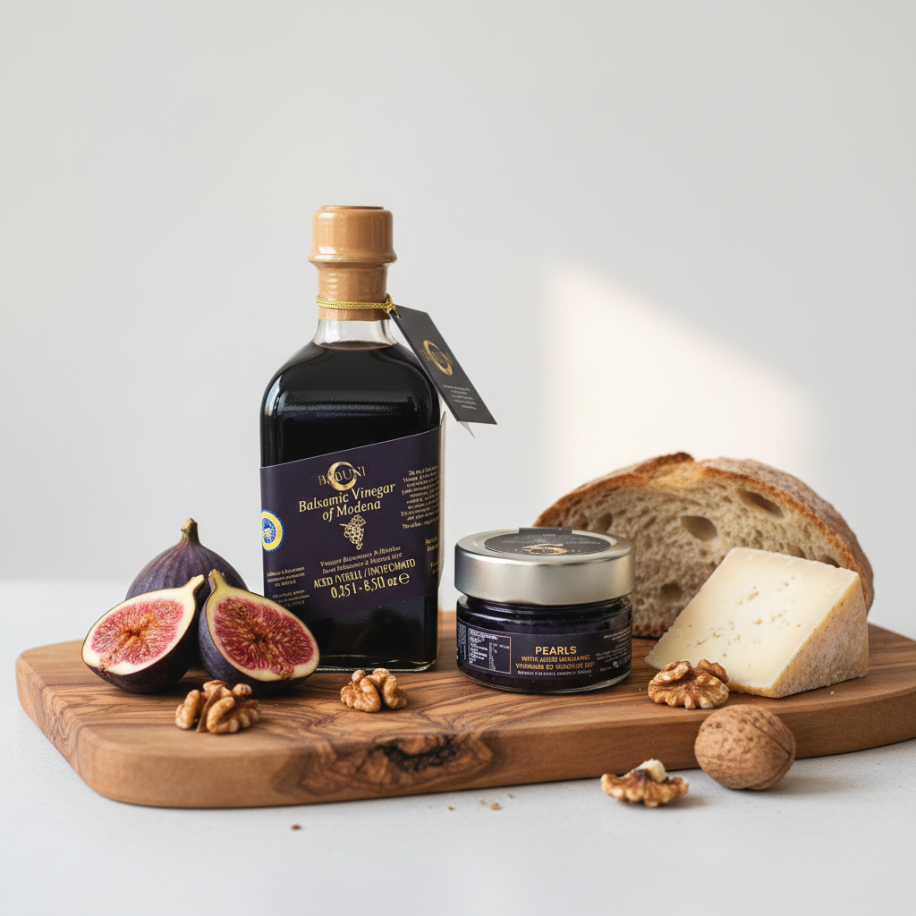 Assortiment Balsamique Gourmand : Vinaigre Balsamique Vieilli (jusqu'à 8 ans), Modène IGP & Perles