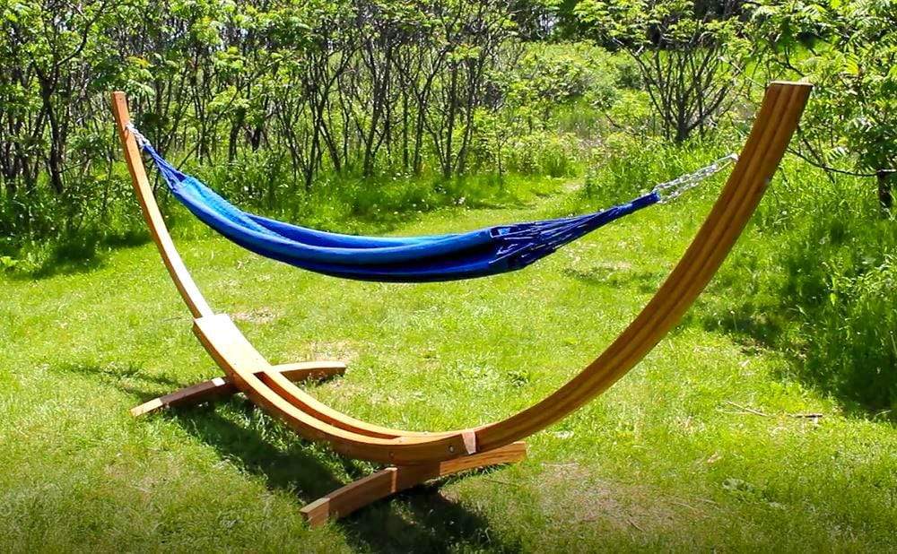Hamac double de luxe de style brésilien avec support en bambou
