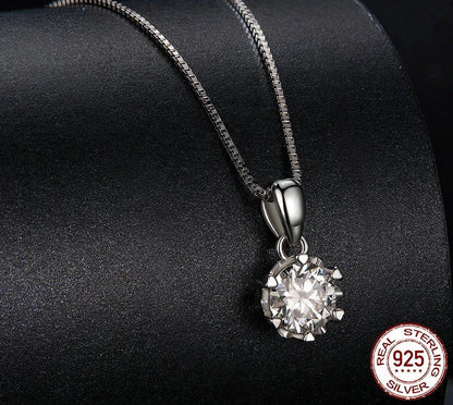Collier pendentif en argent sterling avec moissanite 1 carat Stellar Shine