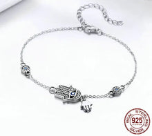 Sterling Silver Blue Evil Eye Charm Bracelet – Lobster Clasp
