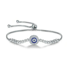Bracelet tennis œil grec en argent sterling avec zircone cubique – Ajustable