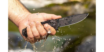 Couteau WOOX Rock 62 Mil-Spec, lame noire avec manche XGRIP