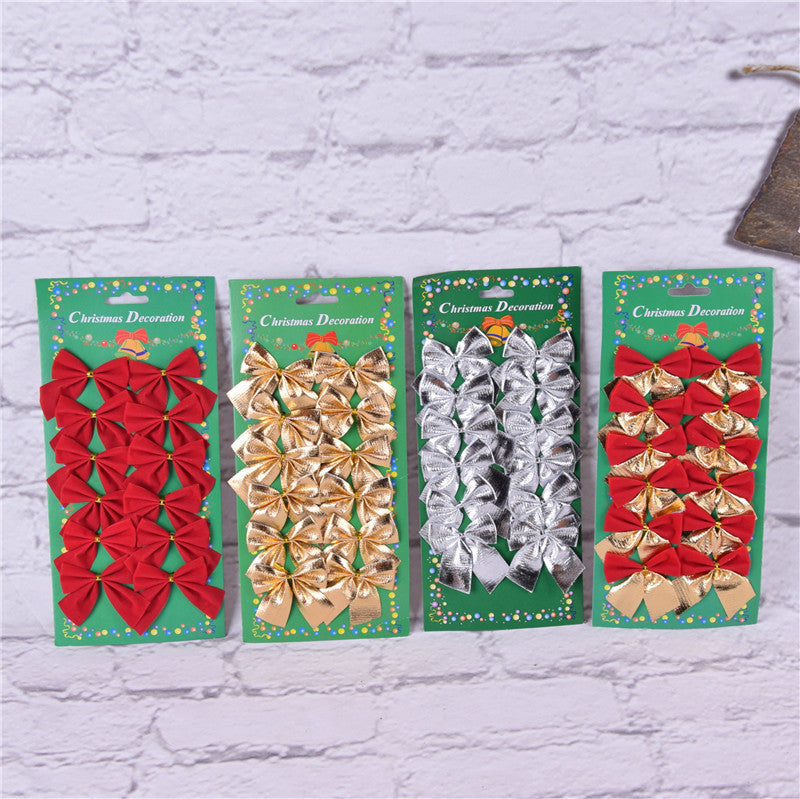 Christmas Tree Bow Ornaments, Festive Holiday Ribbon Decorations
