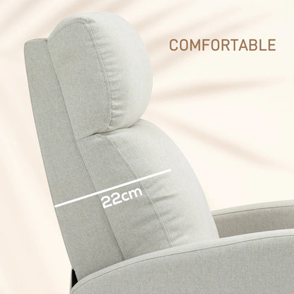 Cream White Fabric Recliner Chair – Manual Home Theater & Living Room Sofa with Padded Seat (United States & Canada Delivery Only)
