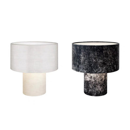 Lampe de table scandinave moderne en tissu – Luminaire décoratif pour chevet et salon avec structure en fer