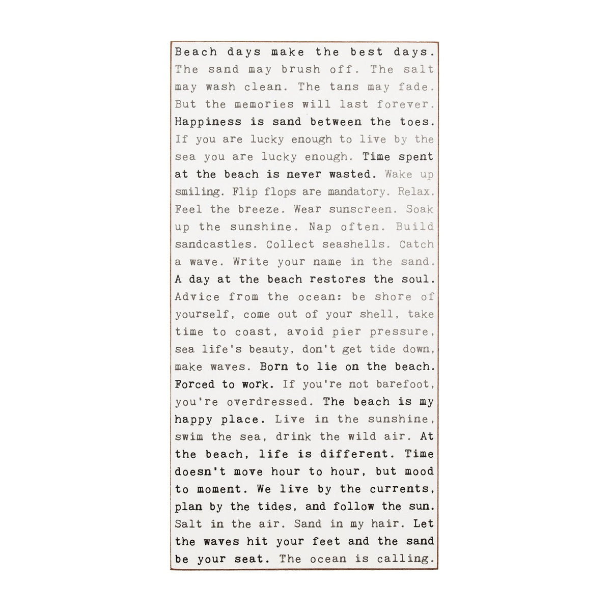 Typewriter Sign - Beach