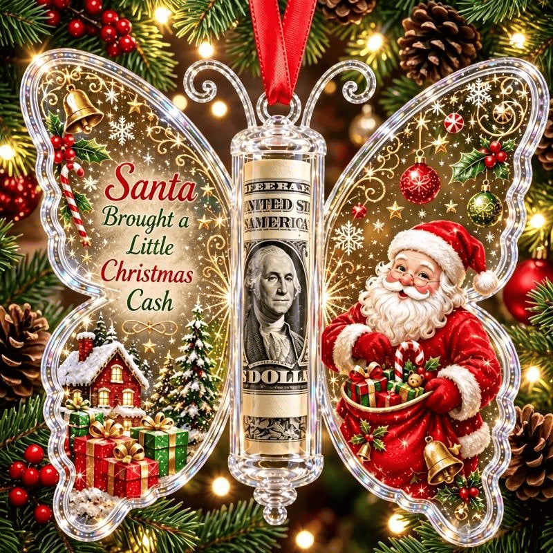 Christmas Butterfly Cash Gift Ornament