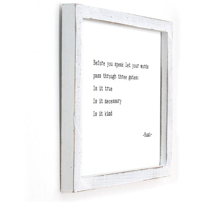 Framed Words - Before You Speak (Rumi)