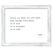 Framed Words - Before You Speak (Rumi)