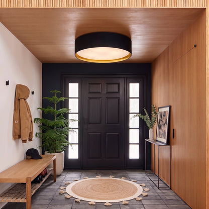 Plafonnier Bilbao doré en tissu pour chambre, couloir et salon