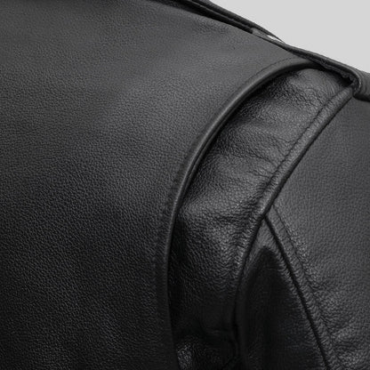 Veste de moto en cuir pour femme. Doublure thermique matelassée et cuir de vachette