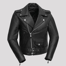Women’s Motorcycle Leather Jacket. Quilted Thermal Liner & Cowhide