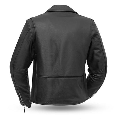 Veste de moto en cuir pour femme. Doublure thermique matelassée et cuir de vachette