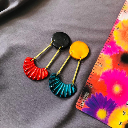 Boucles d'oreilles pendantes Art déco, avec clous ou clips – « Kia »