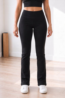 Organic Cotton High-Waisted Mini Flare Pants 32"