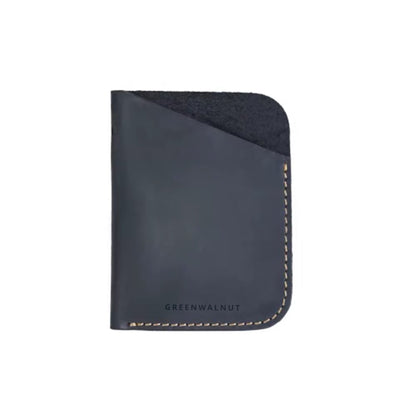 Porte-cartes minimaliste en cuir véritable | Portefeuille fin en cuir fait main
