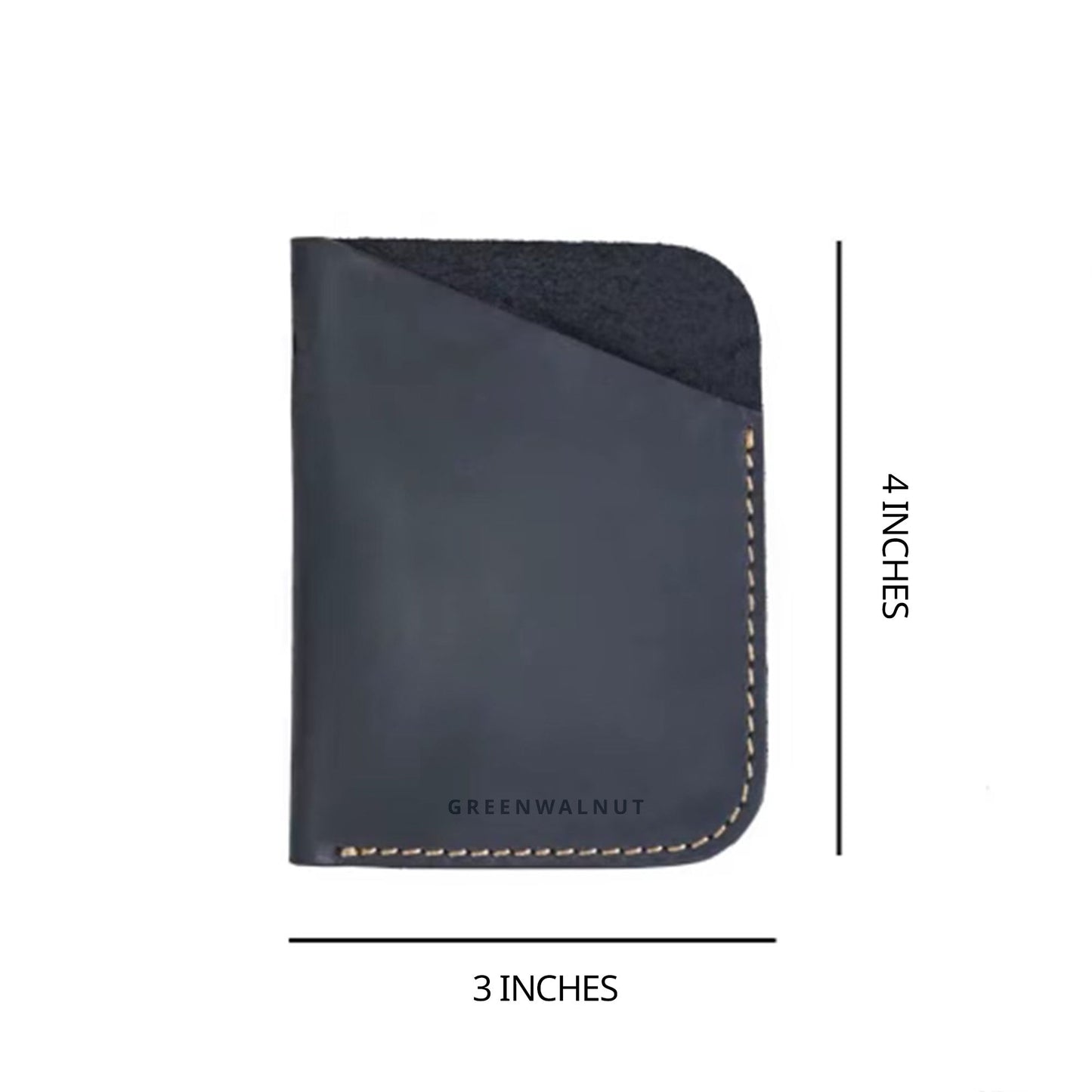 Porte-cartes minimaliste en cuir véritable | Portefeuille fin en cuir fait main