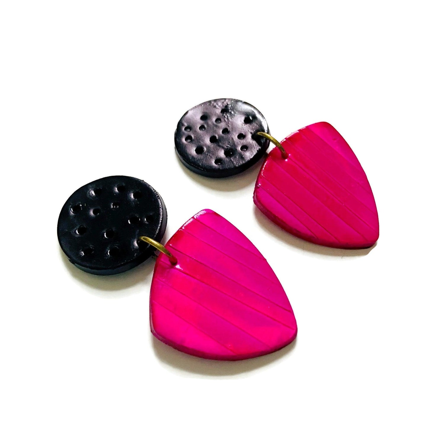 Collier style bohème, fuchsia, jaune et noir
