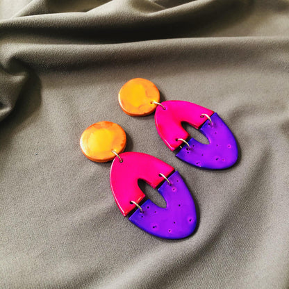 Long Artsy Clip On Earrings for Non-Pierced Ears, Handmade – "Zoe"