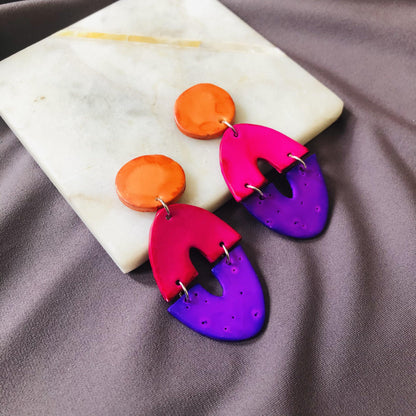 Long Artsy Clip On Earrings for Non-Pierced Ears, Handmade – "Zoe"