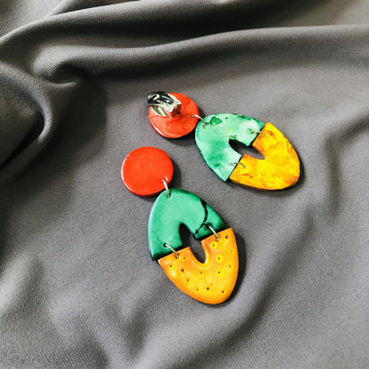 Long Artsy Clip On Earrings for Non-Pierced Ears, Handmade – "Zoe"