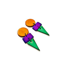 Bold Colorful Statement Earrings, Post or Clip On – "Jasmine"